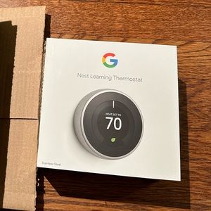 Google Nest Learning Thermostat - 3rd gen in stainless steel FACTORY SEAL